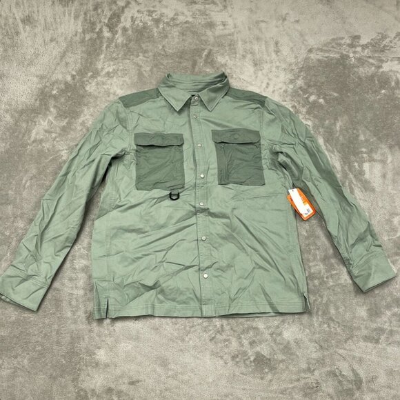 Bass Outdoor Stretch Worker Shacket Lily Pad Green Cotton Blend Small NWT 6416 - Picture 1 of 9
